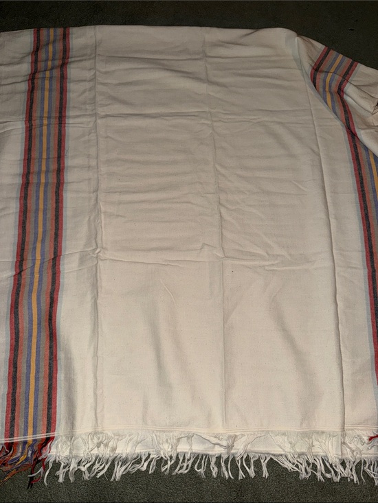 the Loomia Other - Turkish Bath Towel with Multicolor Stripe Borders
